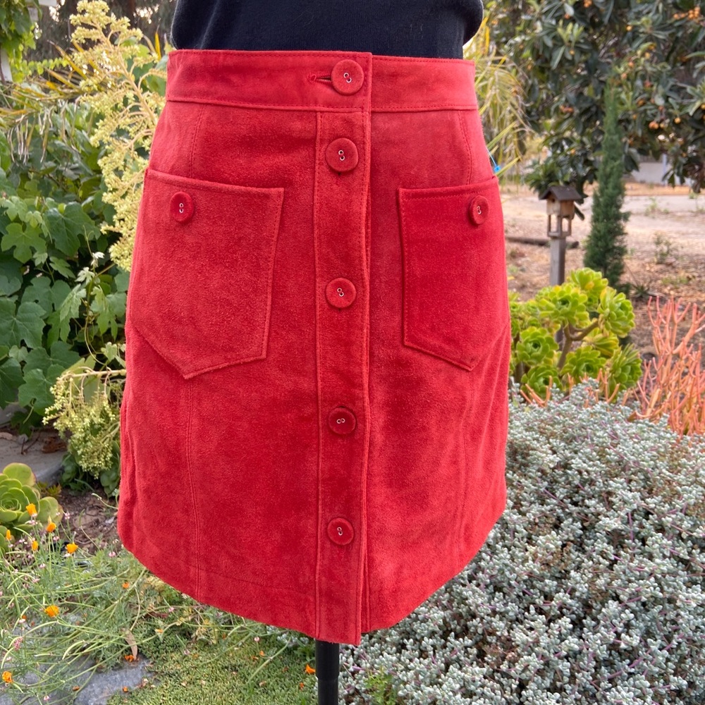 Top shop orange suede mini skirt